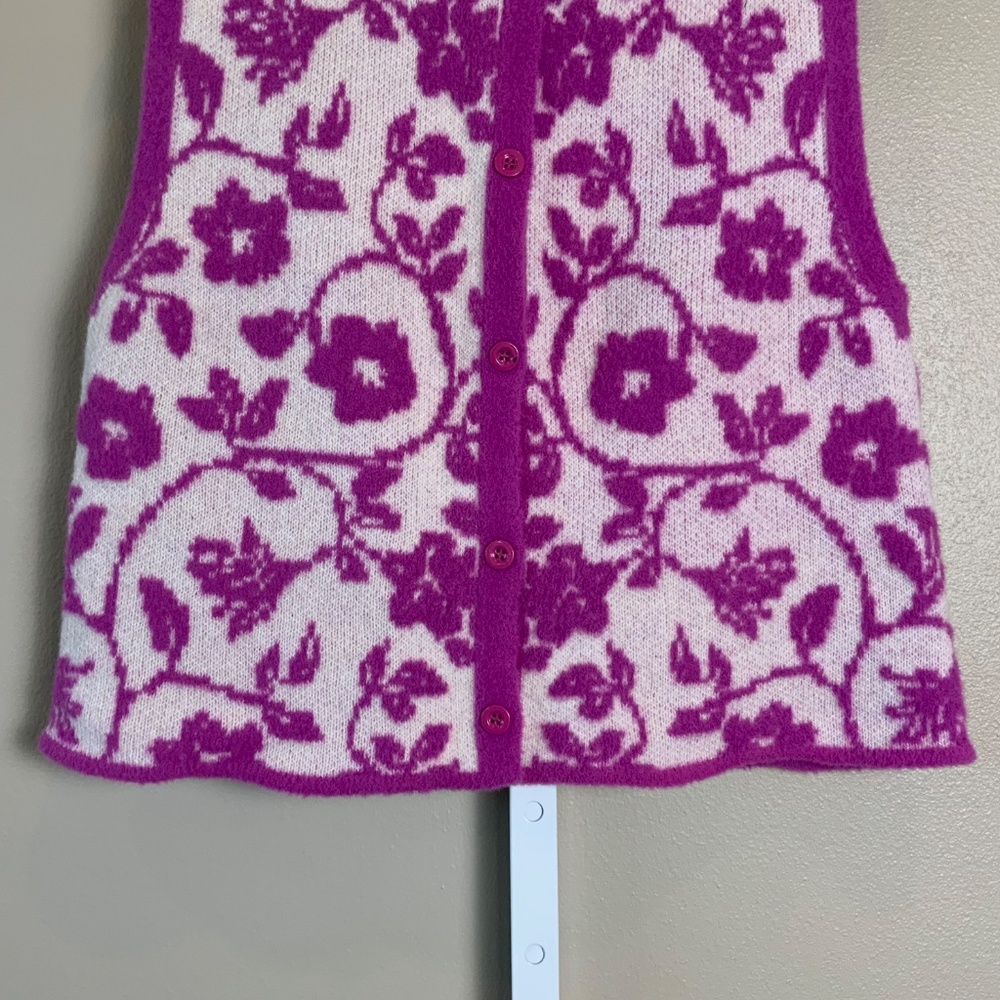 ZARA Floral Jacquard Knit Vest - Picture 12 of 16